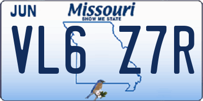 MO license plate VL6Z7R