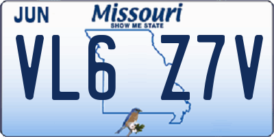MO license plate VL6Z7V