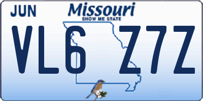 MO license plate VL6Z7Z