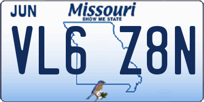 MO license plate VL6Z8N