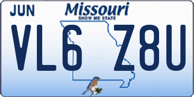 MO license plate VL6Z8U