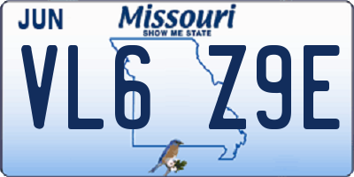 MO license plate VL6Z9E