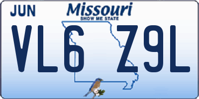 MO license plate VL6Z9L