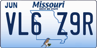 MO license plate VL6Z9R