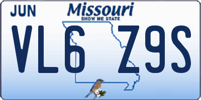 MO license plate VL6Z9S