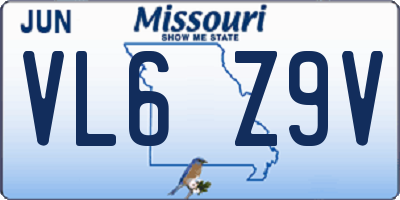 MO license plate VL6Z9V