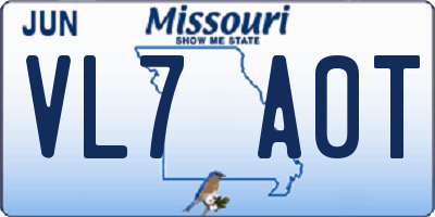 MO license plate VL7A0T