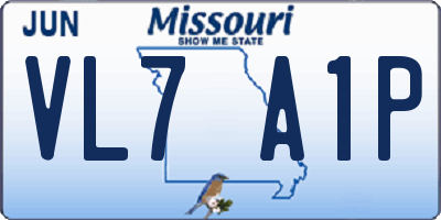 MO license plate VL7A1P