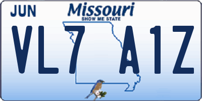 MO license plate VL7A1Z