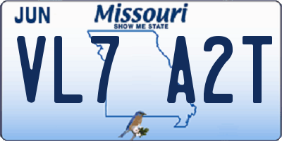 MO license plate VL7A2T