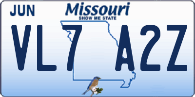 MO license plate VL7A2Z