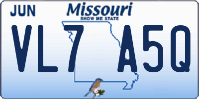 MO license plate VL7A5Q