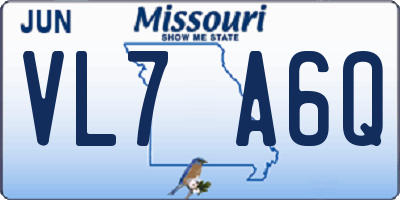 MO license plate VL7A6Q