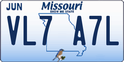 MO license plate VL7A7L