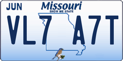 MO license plate VL7A7T