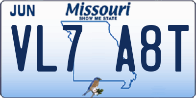 MO license plate VL7A8T