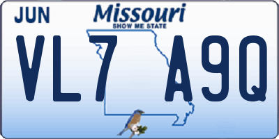 MO license plate VL7A9Q