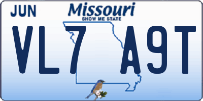 MO license plate VL7A9T