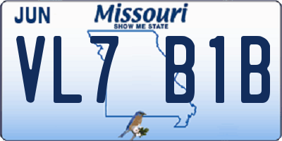 MO license plate VL7B1B