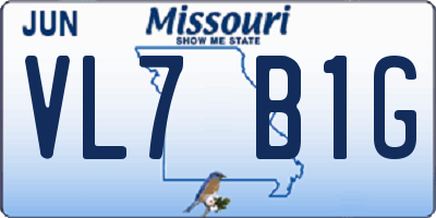 MO license plate VL7B1G