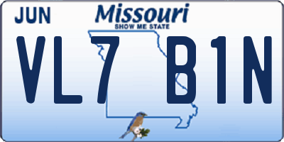 MO license plate VL7B1N
