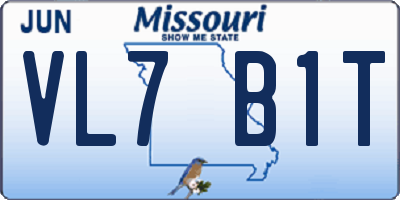 MO license plate VL7B1T