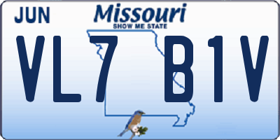MO license plate VL7B1V