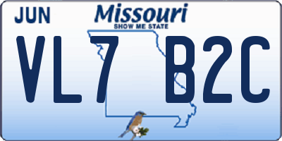 MO license plate VL7B2C