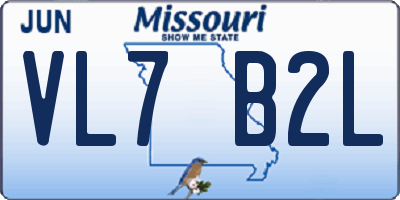 MO license plate VL7B2L