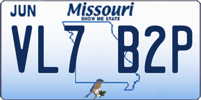 MO license plate VL7B2P