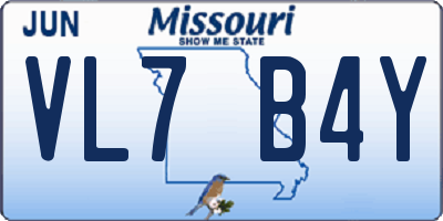 MO license plate VL7B4Y