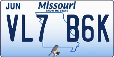 MO license plate VL7B6K