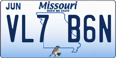 MO license plate VL7B6N