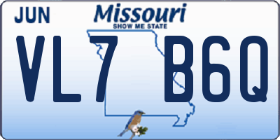 MO license plate VL7B6Q