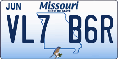 MO license plate VL7B6R