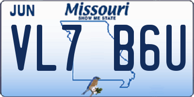MO license plate VL7B6U