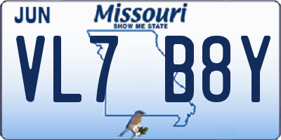 MO license plate VL7B8Y
