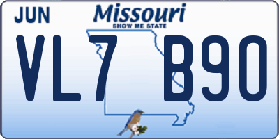 MO license plate VL7B9O