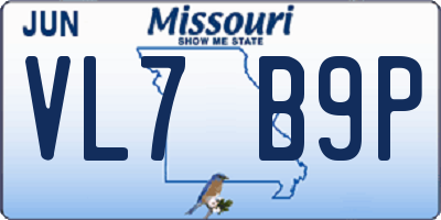 MO license plate VL7B9P