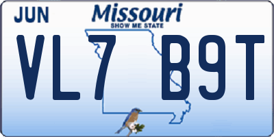 MO license plate VL7B9T