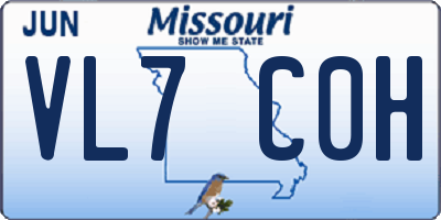 MO license plate VL7C0H