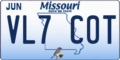 MO license plate VL7C0T