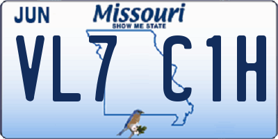 MO license plate VL7C1H