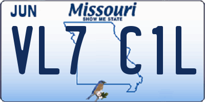 MO license plate VL7C1L