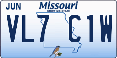 MO license plate VL7C1W