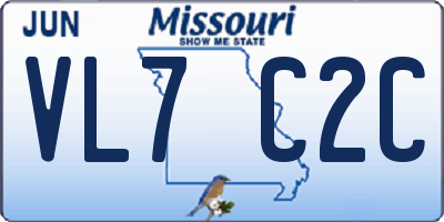 MO license plate VL7C2C