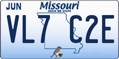MO license plate VL7C2E