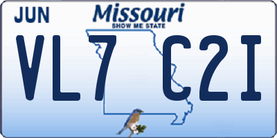 MO license plate VL7C2I