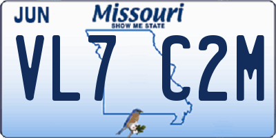 MO license plate VL7C2M