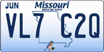 MO license plate VL7C2Q